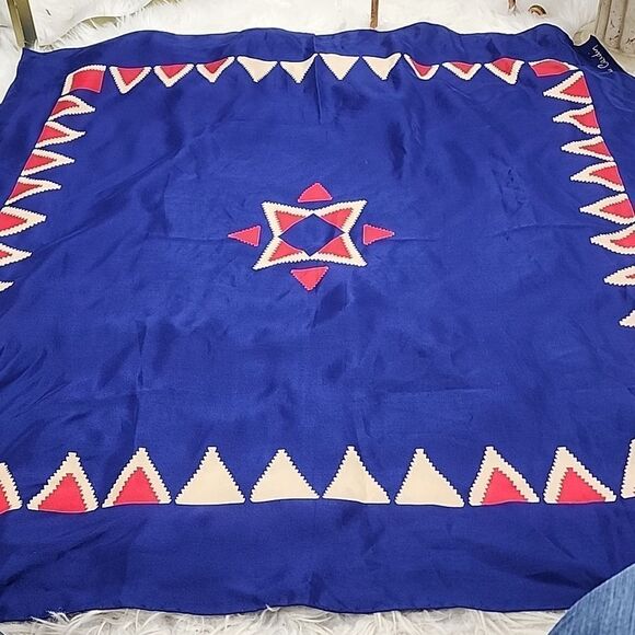 Silk Pierre Cardin Scarf Vintage Hand Rolled Nautical Patriotic - Picture 7 of 7